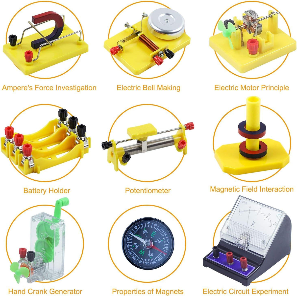 Electricity and Magnetism Experiment Kit for Kids Basic Circuit Learning Set Physics Science Lab Educational Toys Age 8+ Pack of 2 W542