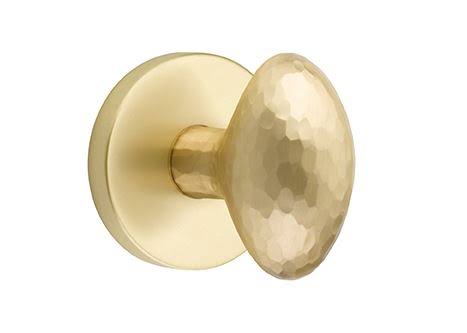 Satin Brass Hammered Egg Knob Privacy Set B4426