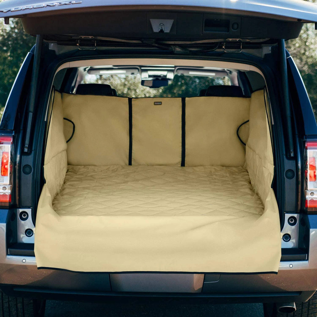 Tan Quilted Full-Size SUV Pet Cargo Liner J1068
