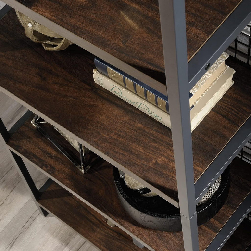 4-Shelf Metal & Wood Bookcase S654
