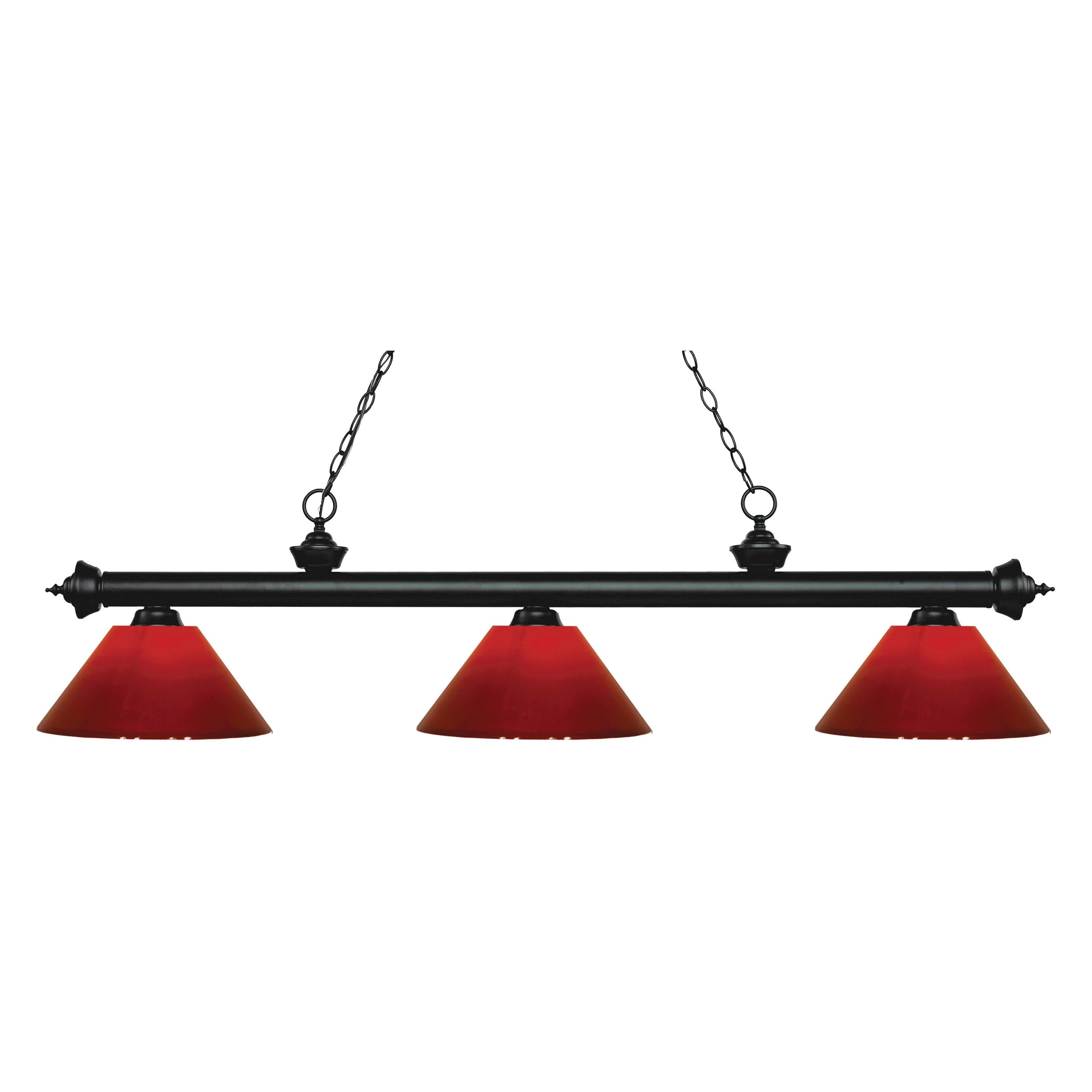 Matte Black 3 Light Billiard Light C3855