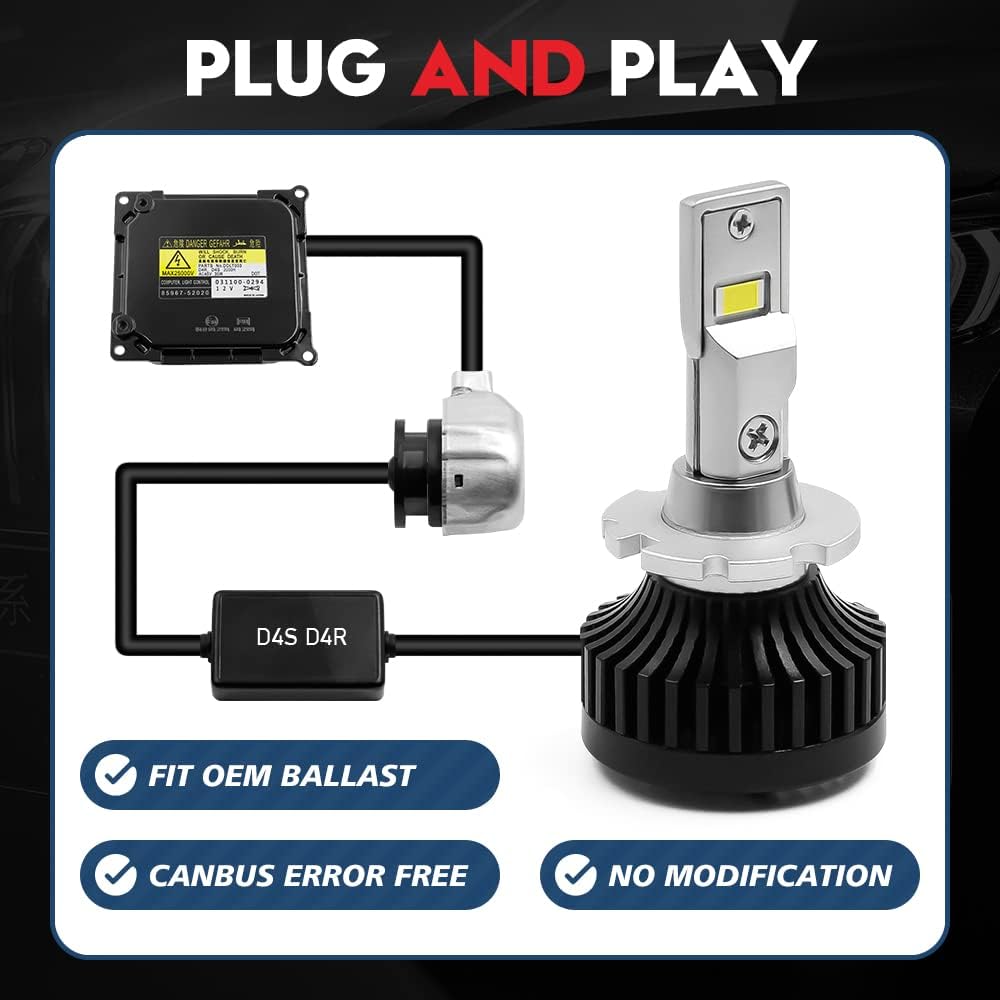 LED Headlight Conversion Kit 70W 8400Lms 6000K White (2 Pack) S434