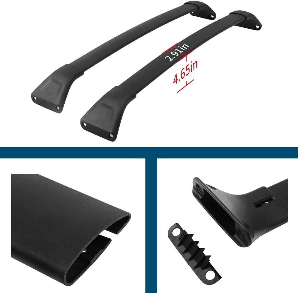 Roof Rail Rack & Cross Bar for Mazda CX-9 2016-2022, All Black V536628