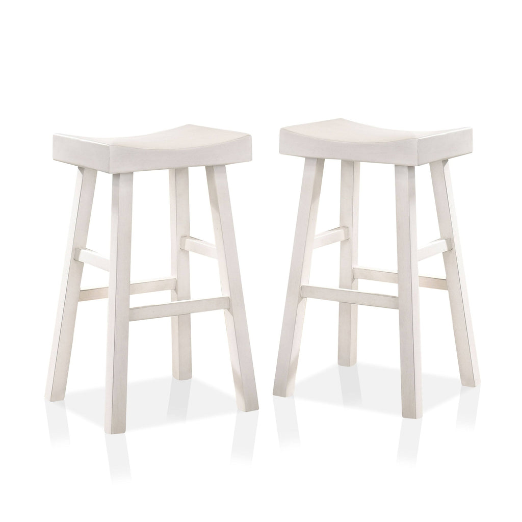 Antique White Saddle Stool (Set of 2) S355