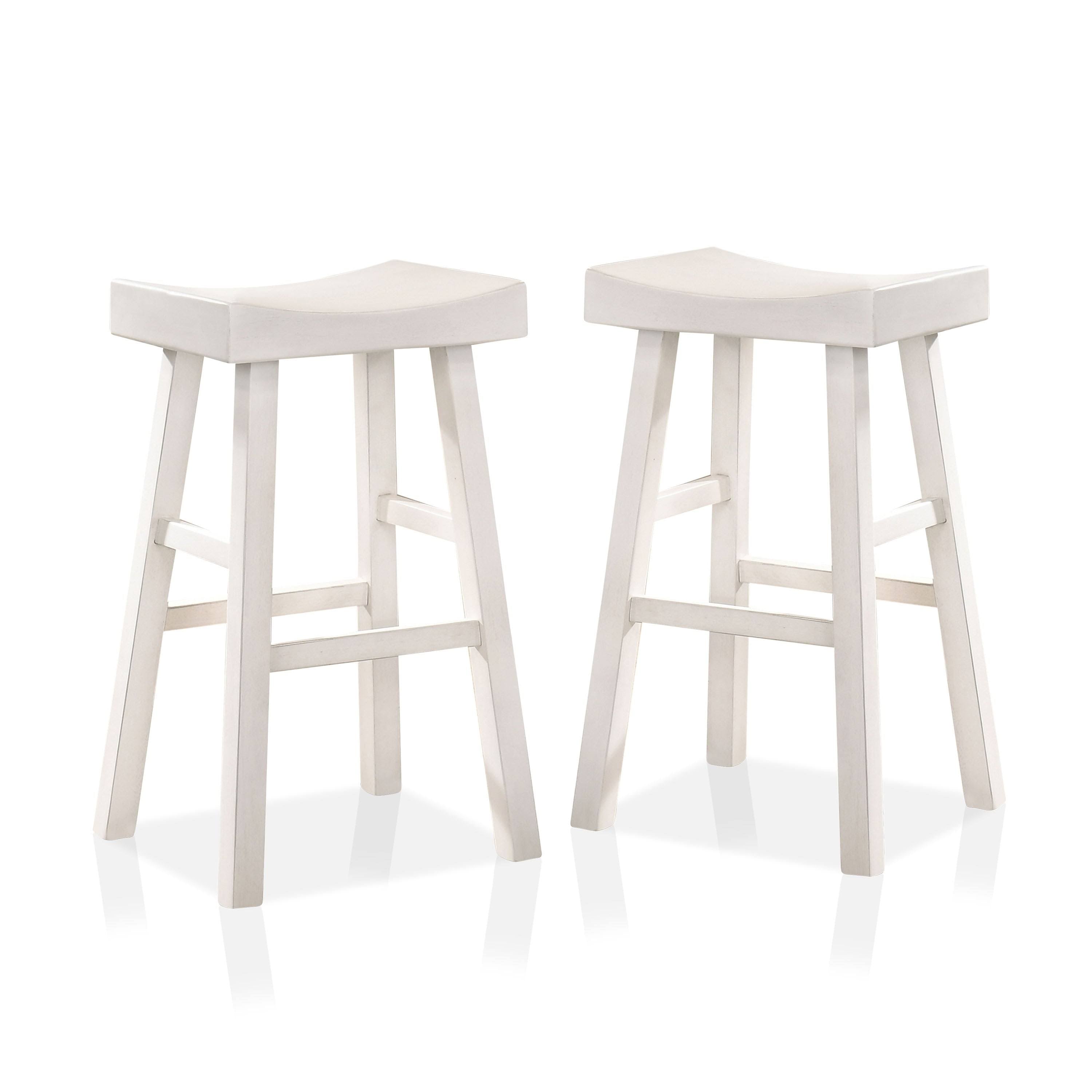 Antique White Saddle Stool (Set of 2) S355
