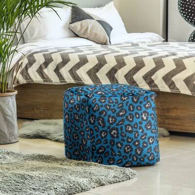 Blue/Black/White Fabric Cube Ottoman M622425