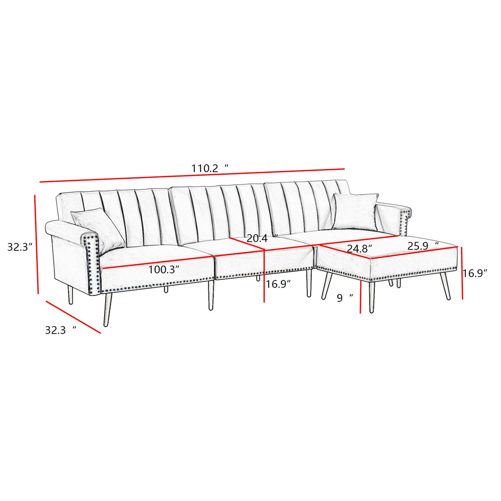 Grey Sectional Sofa Bed Z378
