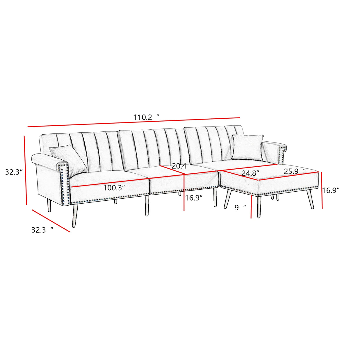 Grey Sectional Sofa Bed Z378