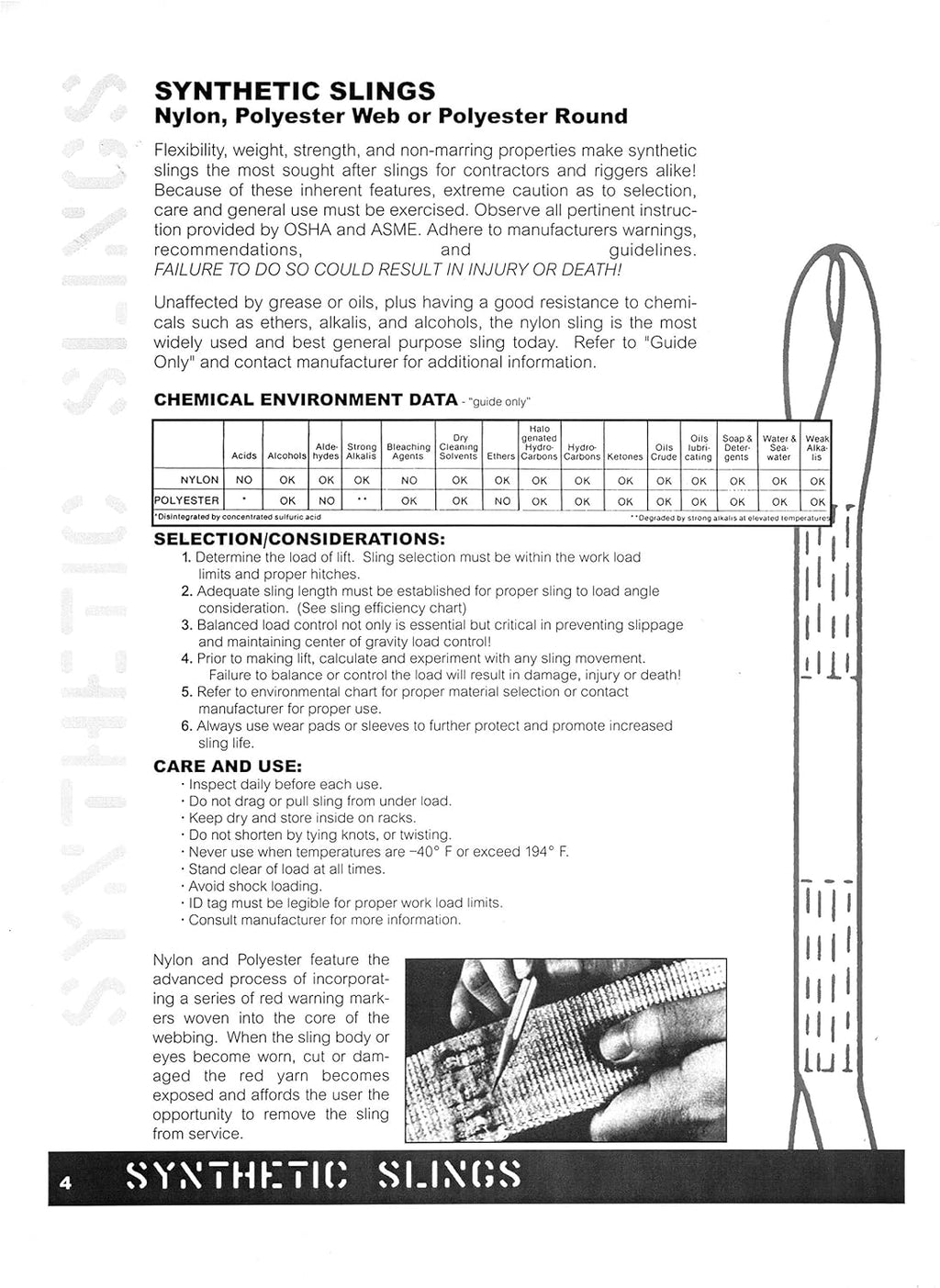 Nylon Lifting Slings, Eye & Eye, 4" x 8', 2 Ply, Pack of 2 R810