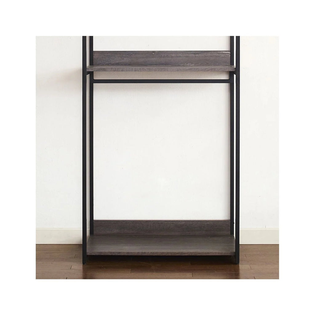 Rustic Gray Wood Walk-in Closet Organizer with Shelf W34786