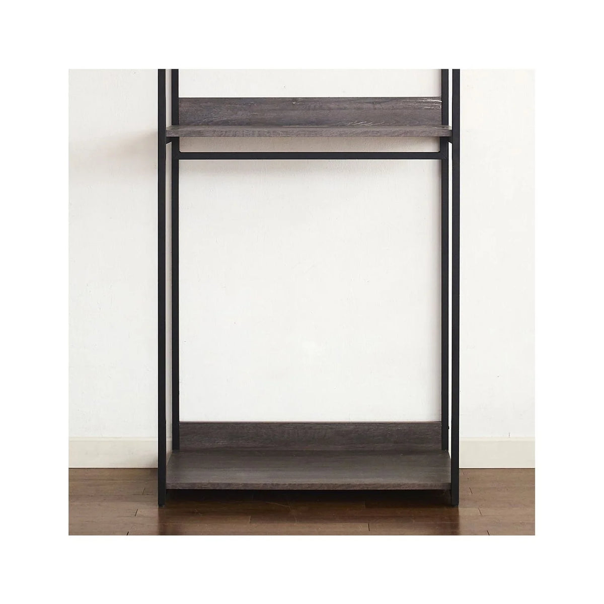 Rustic Gray Wood Walk-in Closet Organizer with Shelf W34786