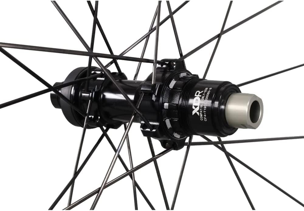 Carbon Wheels AERO 40 Disc Brake 700C Road Bike Wheelset 40mm Depth 25 Width Clincher Tubeless Ready 12x100/12x142mm XDR 12 Speed freehub K397