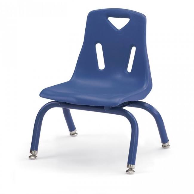 Yellow Stacking Chairs with Powder-Coated Legs, Set of 6 D62117