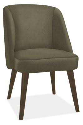Modern Cora Side Chair in Declan Olive with Charcoal Legs Green Performance Fabric B897106