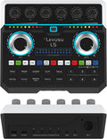 USB Digital Audio Interface with DJ Mixer and Live Sound Card, XLR, Phantom Power, Portable Podcast Studio Equipment U2304