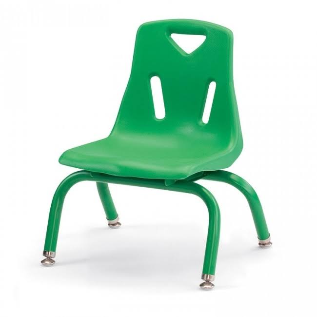 Yellow Stacking Chairs with Powder-Coated Legs, Set of 6 D62117