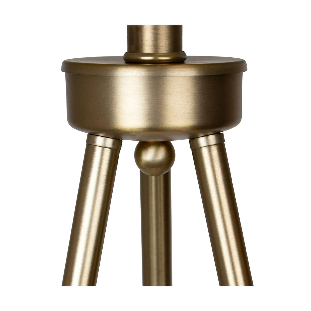 Plated Gold Floor Lamp with Natural Linen E4452