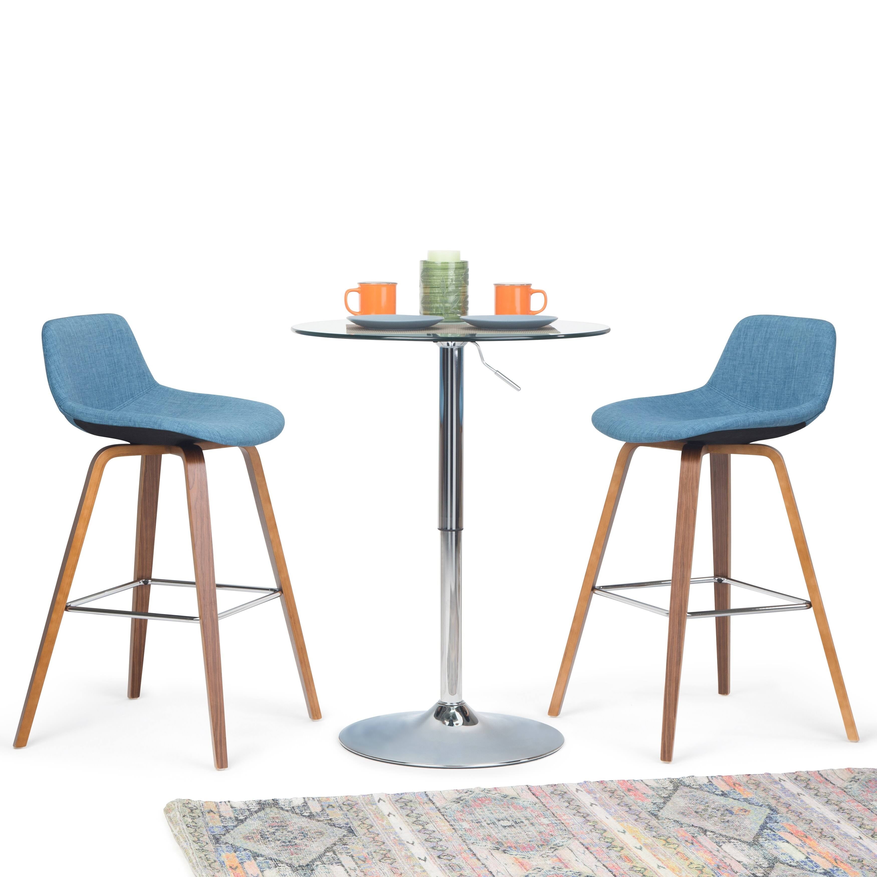 Set of 2 Bentwood Counter Height Stool Medium Blue O934