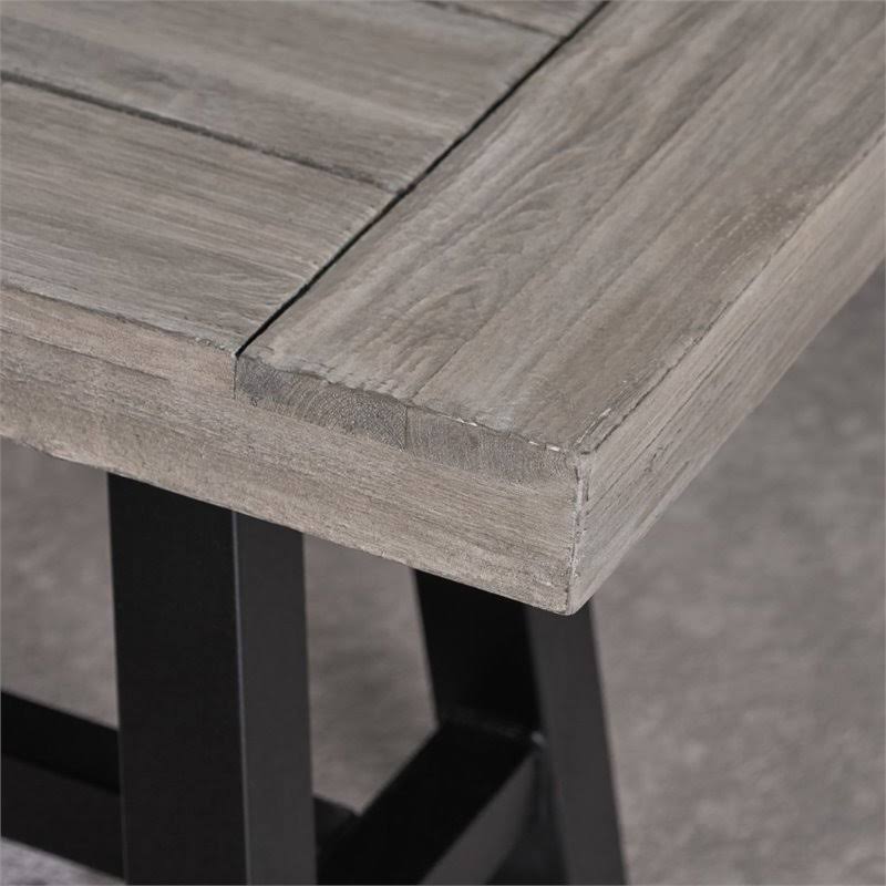 3 Piece Outdoor Acacia Wood Dining Set in Light Gray Z61930
