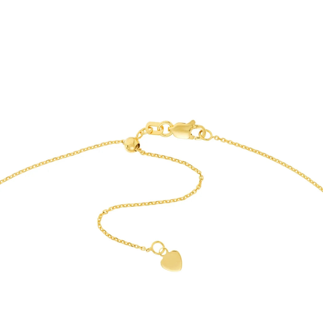 14k Yellow Gold Adjustable Choker 17 Inch Jewelry V2892