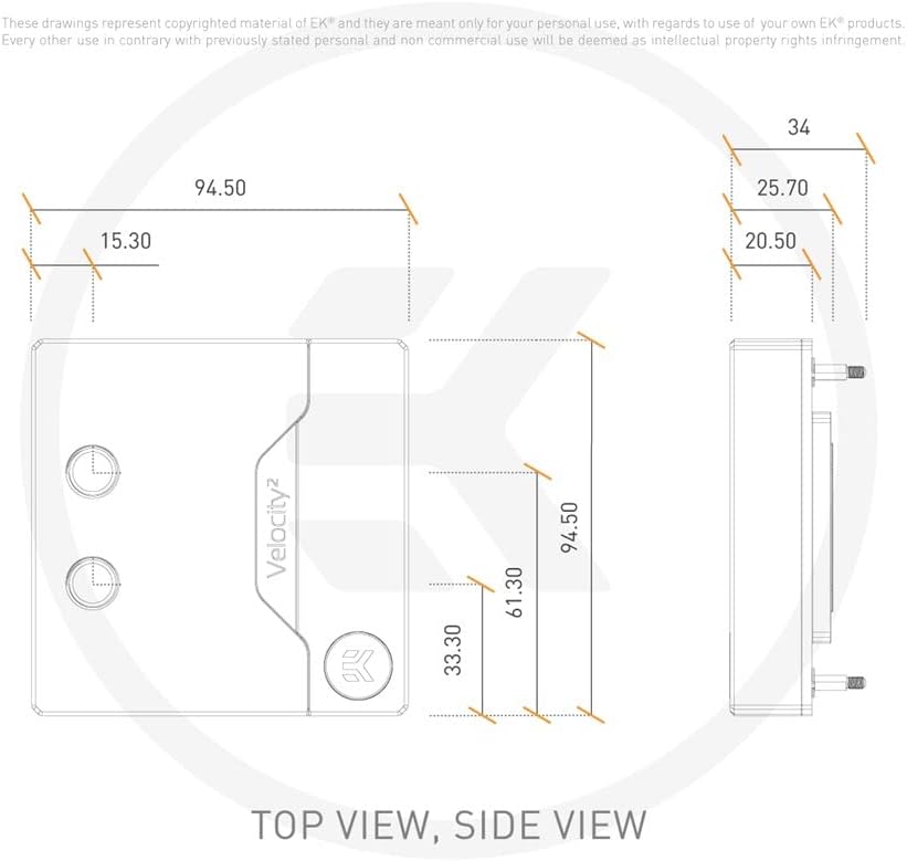 CPU Water Block D-RGB, Copper/Acetal P670180