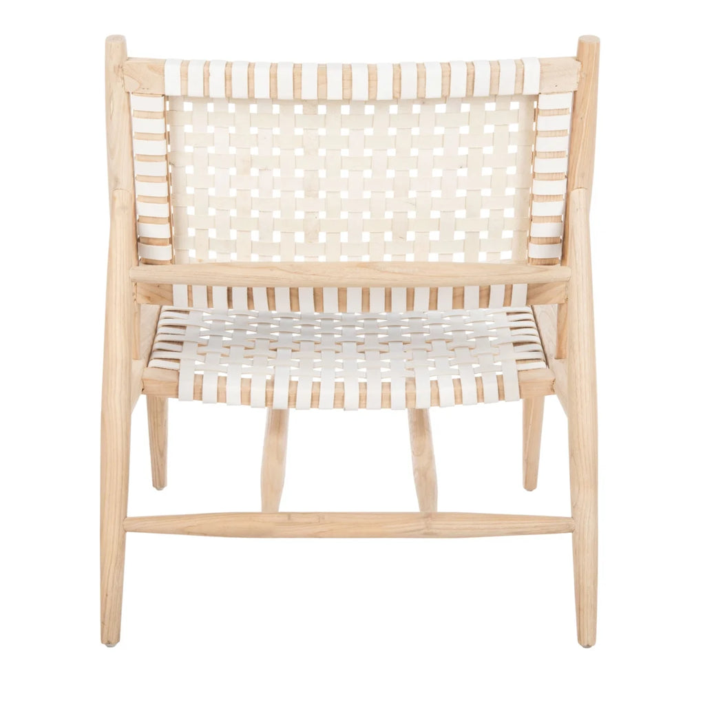 Natural/White Leather Accent Chair Q851511