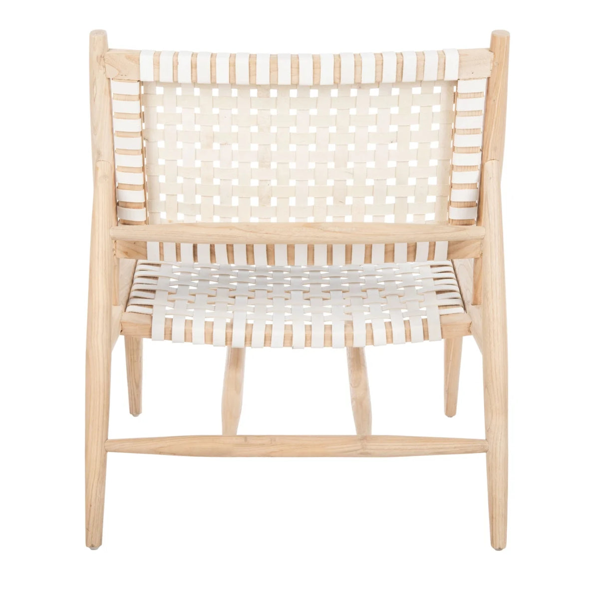 Natural/White Leather Accent Chair Q851511