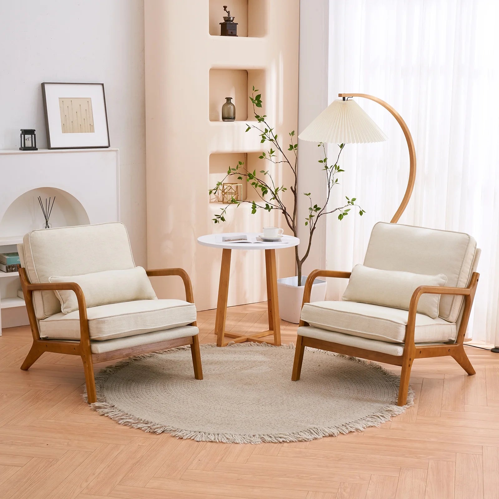 Velvet Accent Chair with Wood Feet M3009