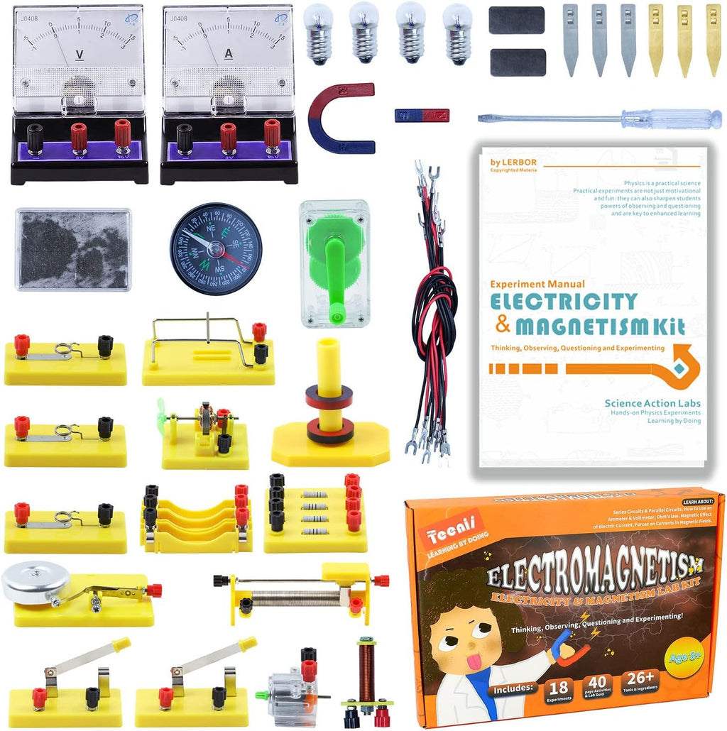 Electricity and Magnetism Experiment Kit for Kids Basic Circuit Learning Set Physics Science Lab Educational Toys Age 8+ Pack of 2 W542