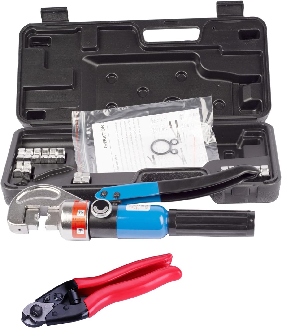 Hydraulic Cable Crimper Hand Tool for Stainless Steel Cable Railing Fittings, Wire Swaging Tool, Cable Cutter, Pack of 2 W30924