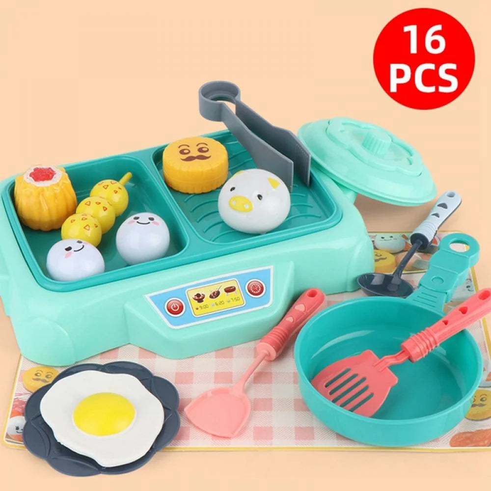 Pretend Play Kitchen Toy with Cooking Utensils and Cut Play Food X5384