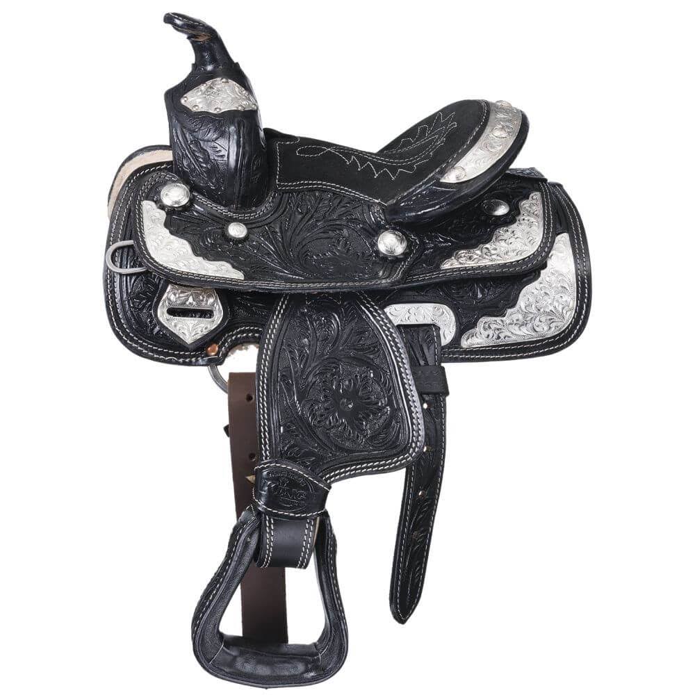 Miniature Western Saddle with Silver Accents U18839
