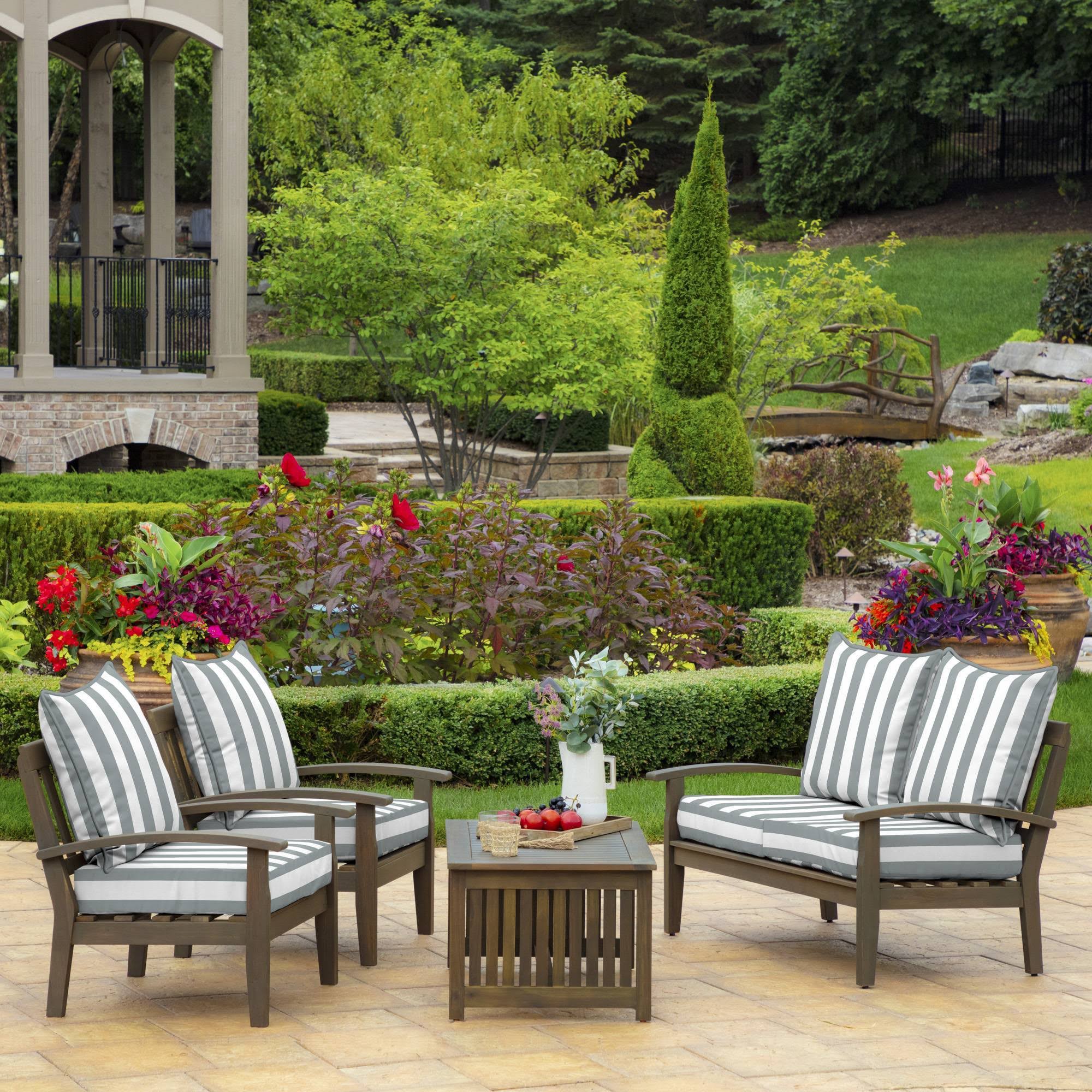Cabana Stripe Outdoor Deep Seat Set V36725