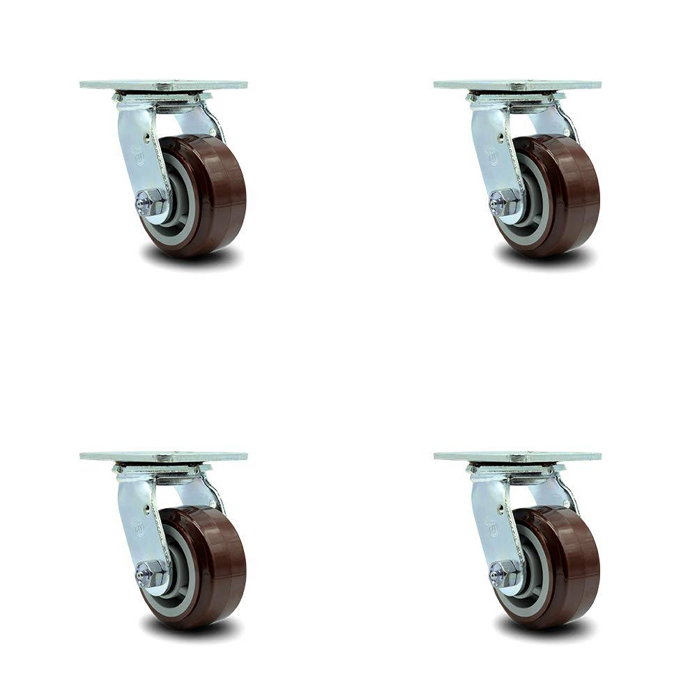 4x22 Heavy Duty Polyurethane Wheel Swivel Casters N4214