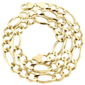 14K Yellow Gold 12mm Solid Figaro Link Chain Necklace 20 Inch V3087