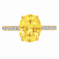 18K Yellow Gold Solitaire Ring with Accents S4133