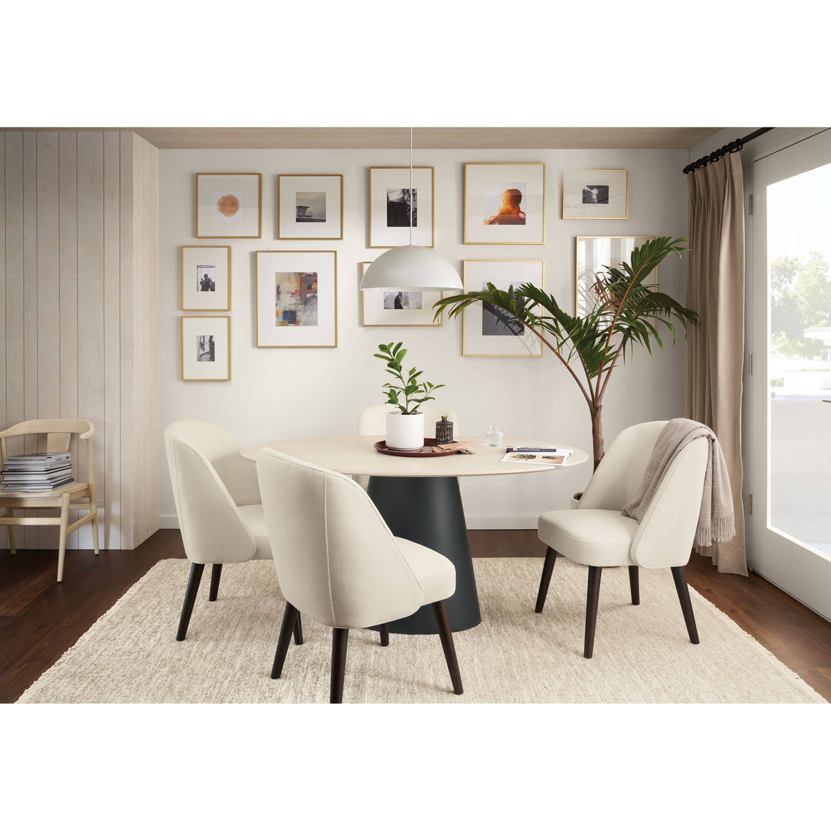 Modern Cora Side Chair in Declan Olive with Charcoal Legs Green Performance Fabric B897106