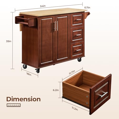 Black Rolling Kitchen Island with Storage and Drop Leaf D9267