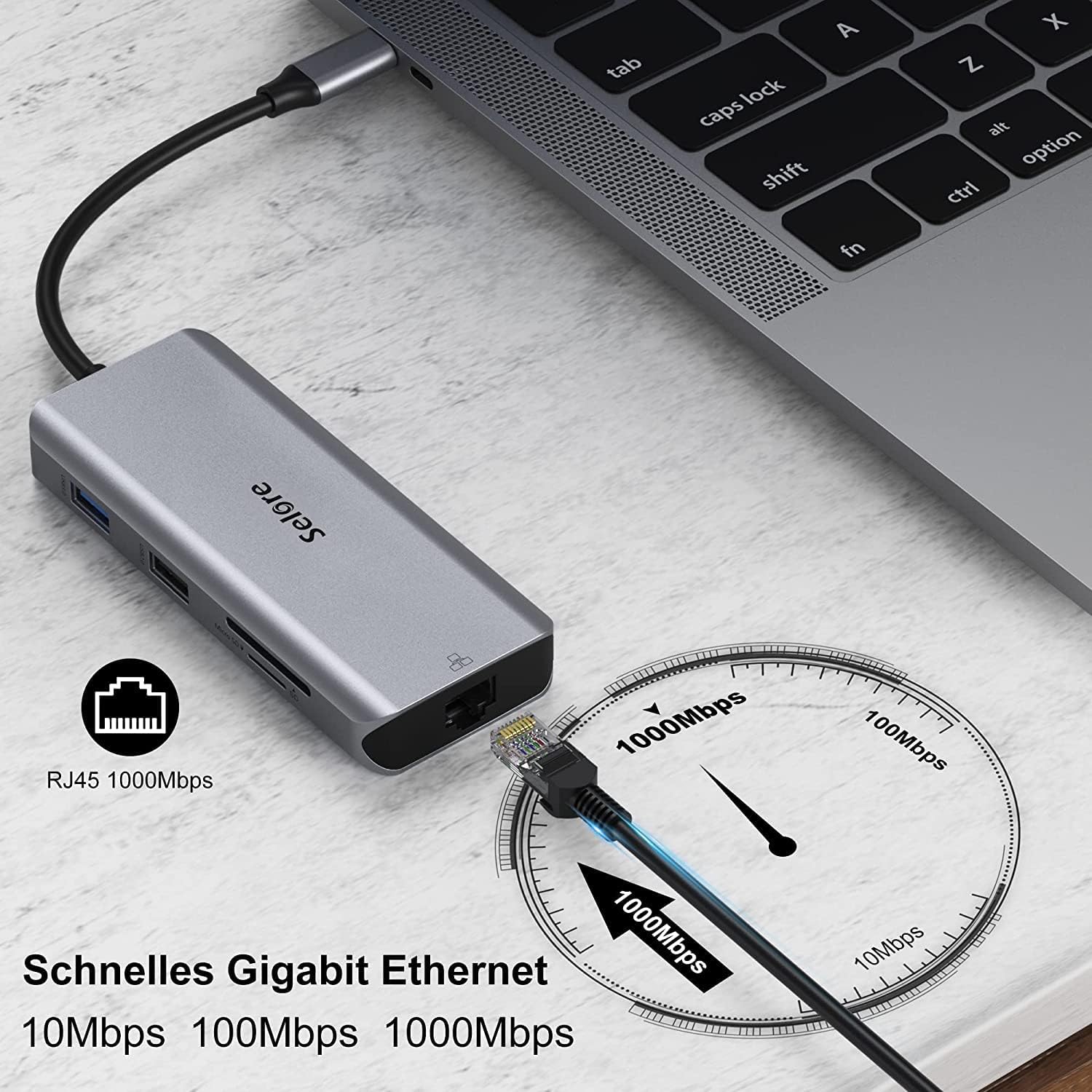 9 in 1 USB C Docking Station Dual Monitor Hub with Ethernet, USB 3.0, SD Card Reader, 100W PD O6883