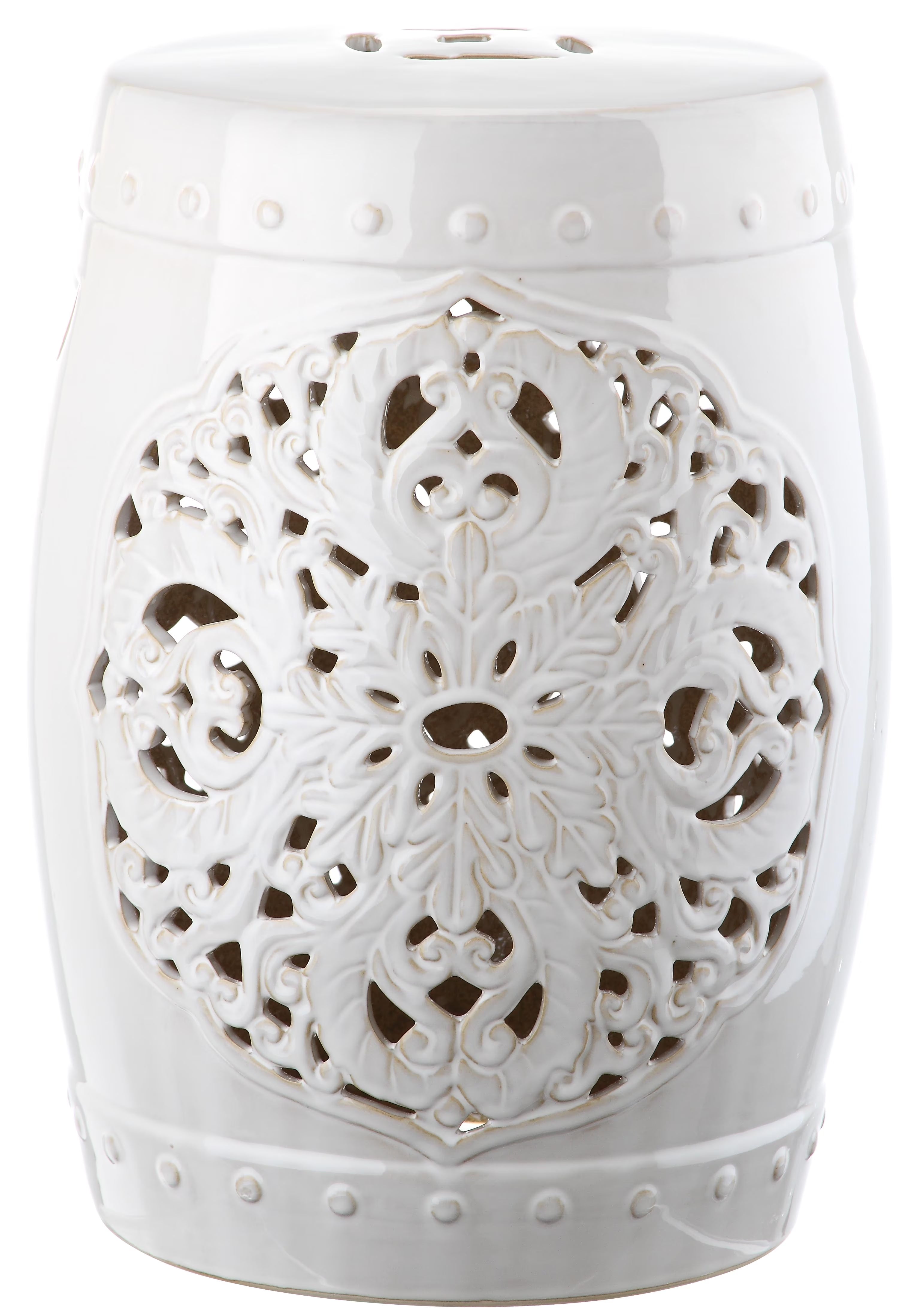 White Patio Stool D614023