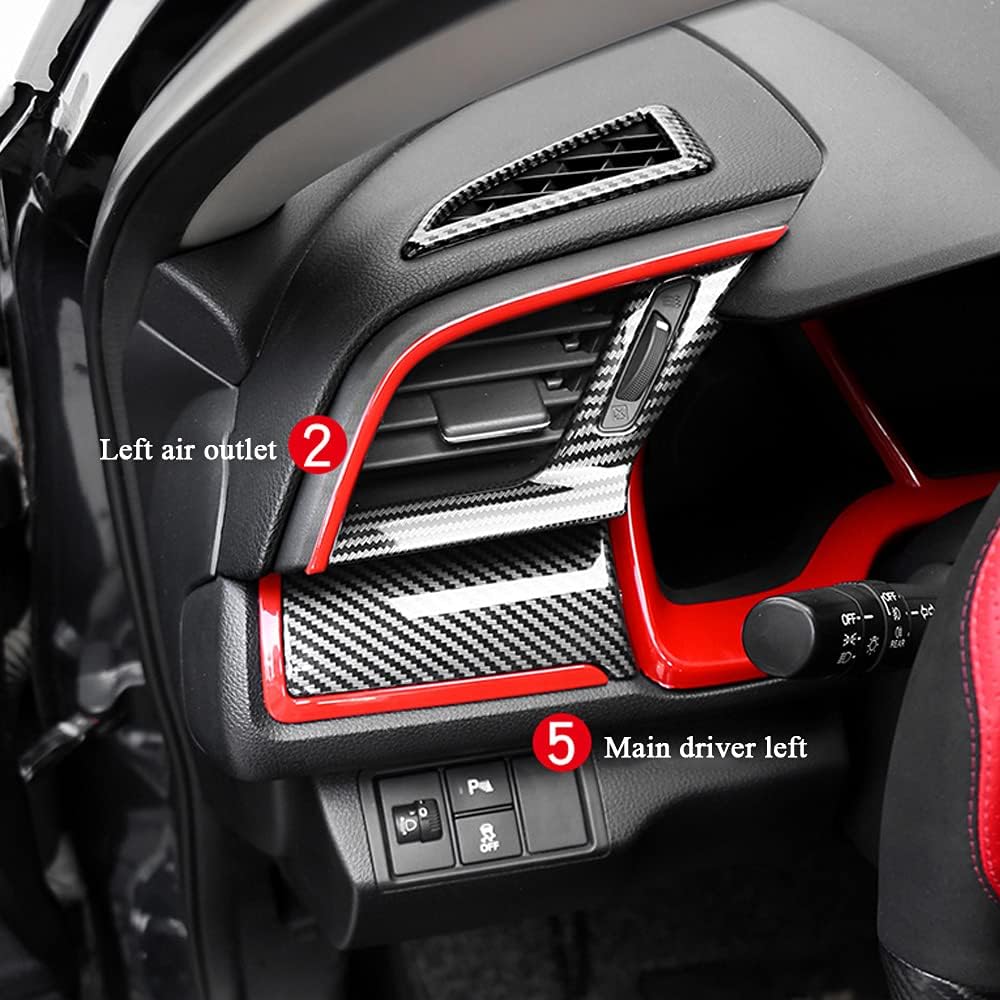 Carbon Fibre ABS Air Conditioning Outlet and Panel Instrument Panel for 10th Gen Honda Civic 2016 2017 2018 2019 2020 2021 C58008
