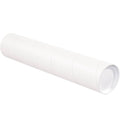 White Mailing Tubes with Caps E44809