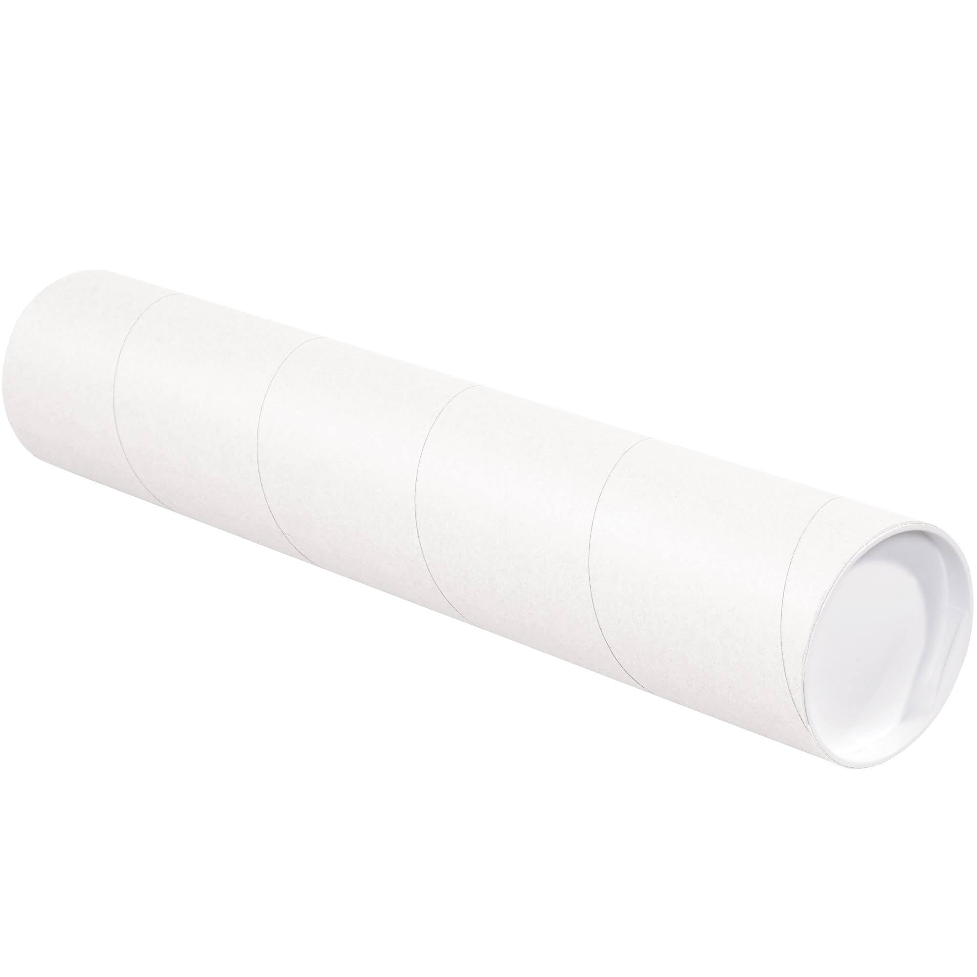 White Mailing Tubes with Caps E44809