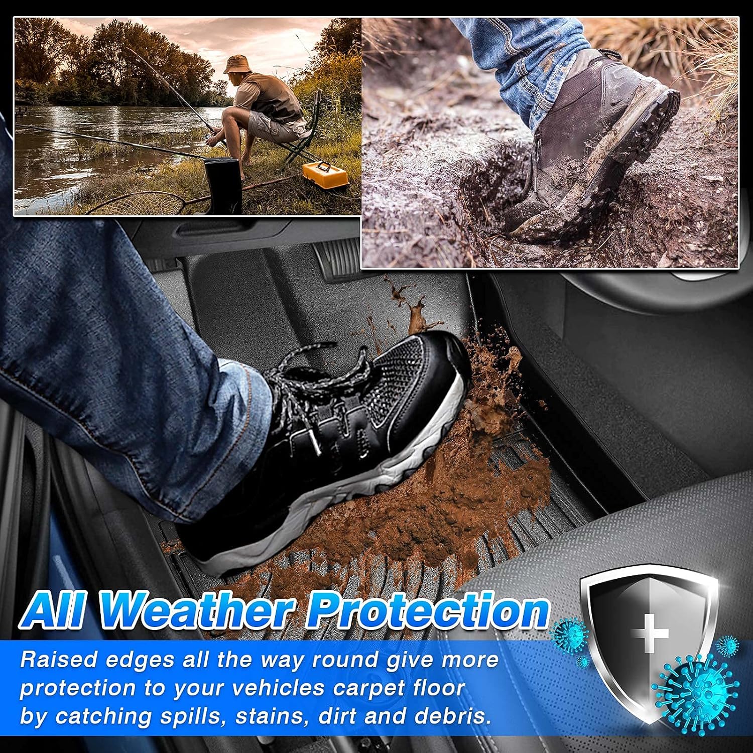 All Weather Floor Liners for Ford Ranger Super Crew TPE Q304
