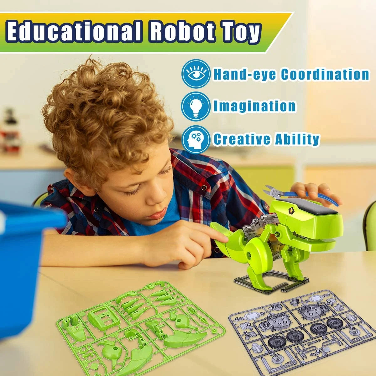 Solar Robot Kit 3-in-1 STEM Projects Robot Kit, Education Science Experiment Kit for Kids Aged 8-12 and Older F718372