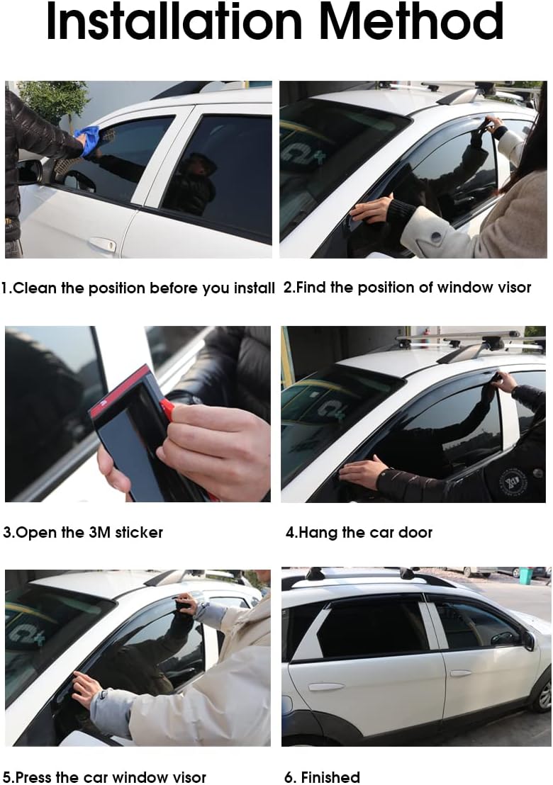 Vent Visor Side Window Deflector Pack of 2 Dark Tinted Acrylic I383