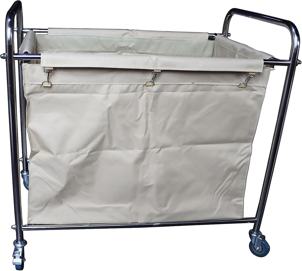 Heavy-Duty Laundry Trolley Cart with Removable Canvas Bag and Rolling Casters A1032