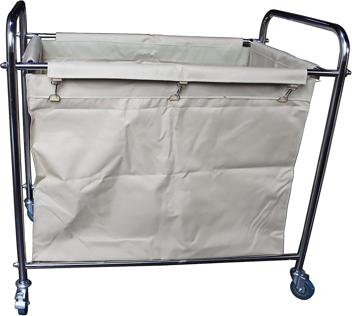 Heavy-Duty Laundry Trolley Cart with Removable Canvas Bag and Rolling Casters A1032