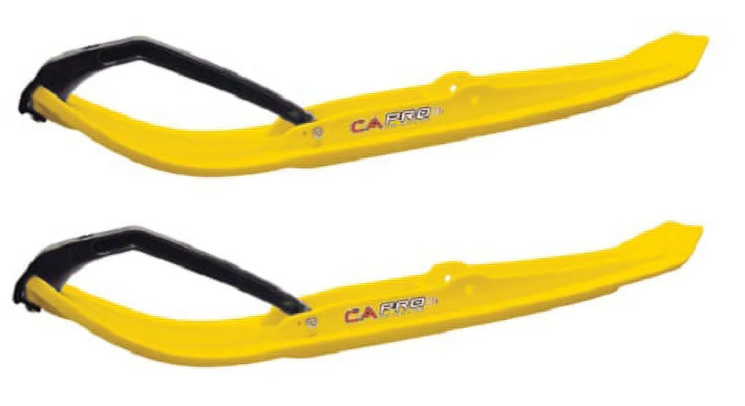 Yellow MTX Snowmobile Skis with 8" Round Bars Complete Kit T4610