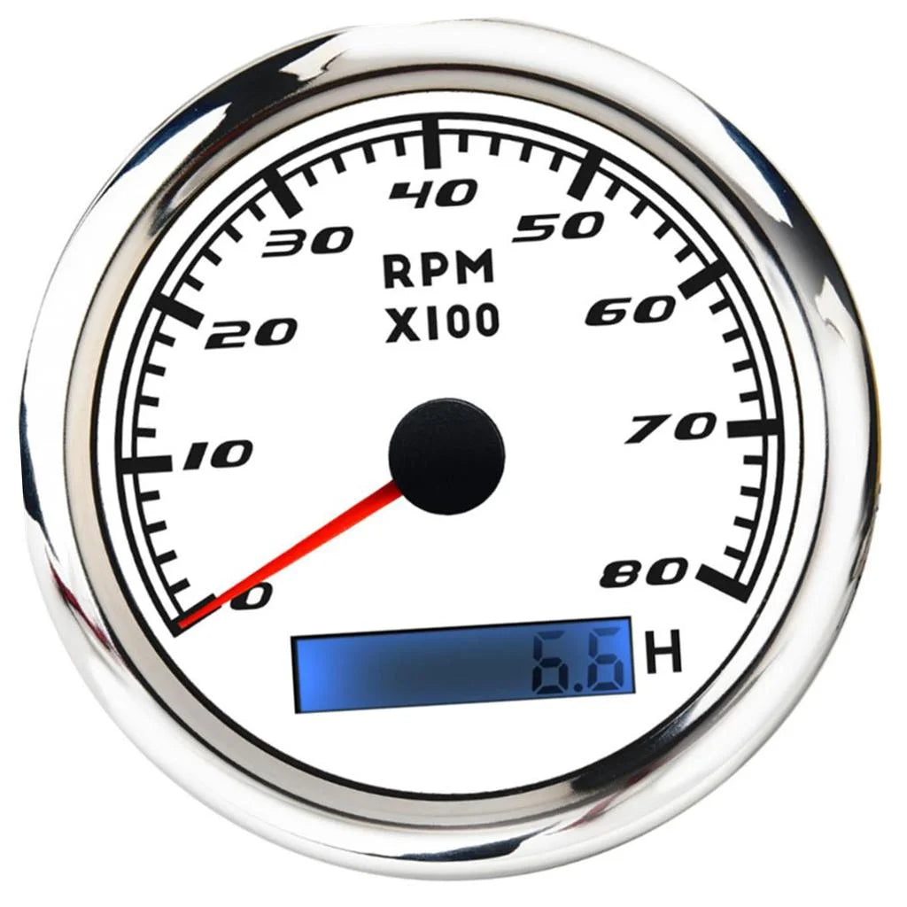 LCD Hour Meter 8-32V 8000 RPM 85mm White K7026